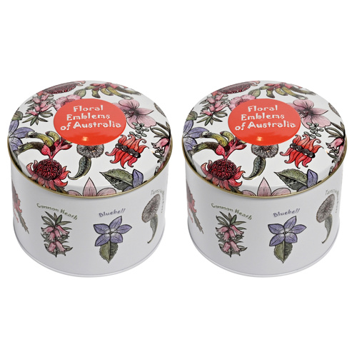 Banksia Red Floral Emblems Of Australia Tin Chocolate Fruit Nut Mix 200g - 2 Pack