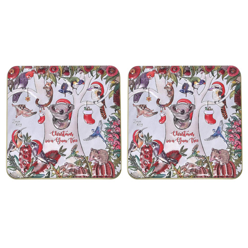 Banksia Red Christmas in a Gum Tree Tin Handmade Caramel Fudge 150g - 2 Pack