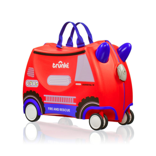 Trunki Glide Ride on Luggage Kids Suitcase Toy Box Frank the Firetruck