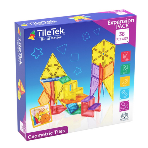 TileTek Tile 38 Piece Geometric Tiles Set Age 3+