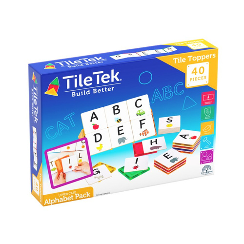 TileTek 40 Piece Tile Topper Alphabet Upper Case Pack Age 3+