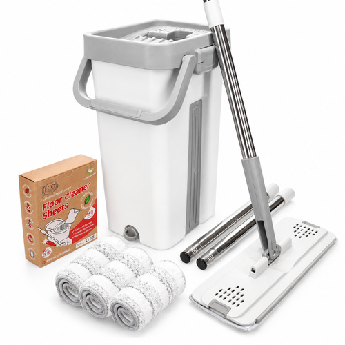 White Magic Flat Mop & Bucket Set