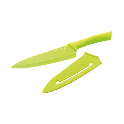 NEW SCANPAN SPECTRUM SOFT TOUCH COOKS KNIFE W/ SHEATH 18CM - GREEN 