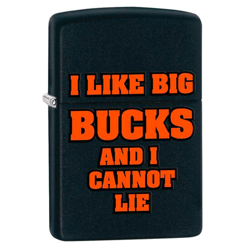  NEW ZIPPO BLACK MATT BIG BUCKS WINDPROOF LIGHTER 