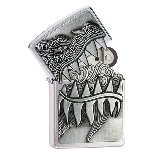 Zippo Dragon Surprise Brushed Chrome Lighter Gift Box