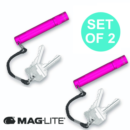 NEW MAGLITE HOT PINK 2 X SOLITAIRE FLASHLIGHT MADE IN USA