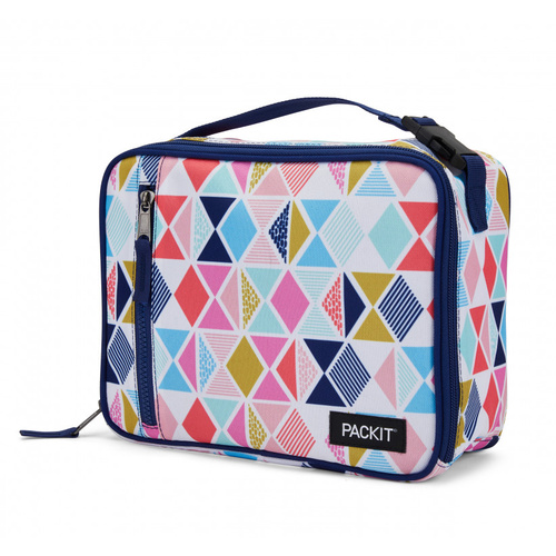 NEW PACKIT VERTICAL COOLER LUNCH BAG FREEZE AND GO - FESTIVE GEM PACK IT USA DESIGN