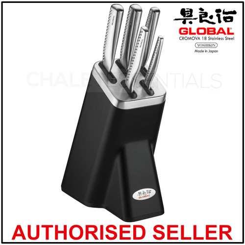 NEW GLOBAL NI 6 Piece Knife Block Japanese Kitchen Knives 6pc