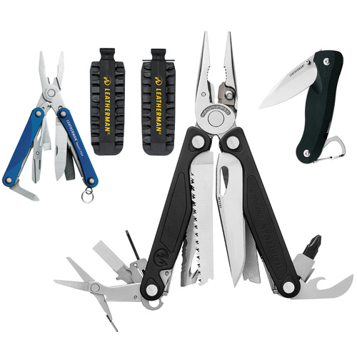 LEATHERMAN CHARGE + PLUS MULTITOOL + BIT KIT + SKELETOOL KNIFE + SQUIRT