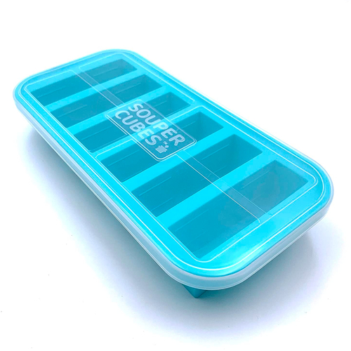 NEW SOUPER CUBES 1/2 HALF CUP FREEZING TRAY W/ LID | AQUA