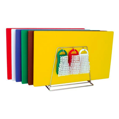 Complete Colour Code Set of HACCP Chopping Boards Brushes Tongs 250 x 400 x 13mm