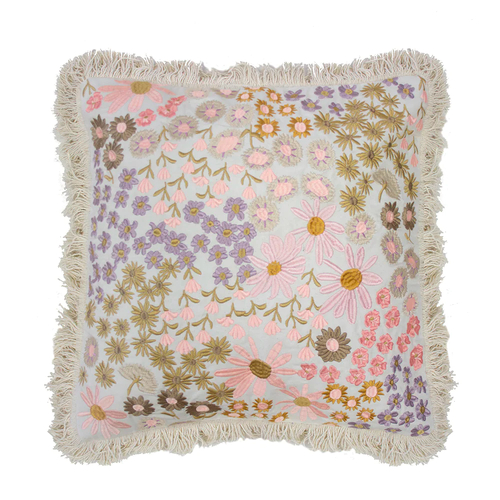 Bambury Millie Embroidered Floral Square Cushion 50 x 50cm