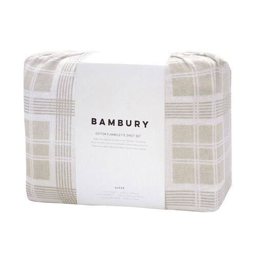 Bambury Enid Cotton Flannelette Sheet Set | Single Bed