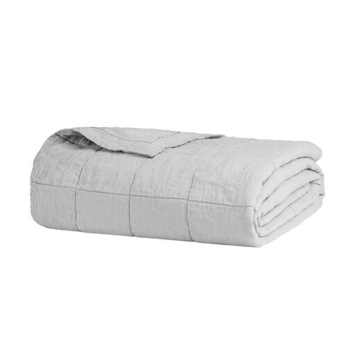 Bambury Linen Quilted Coverlet 260cm x 240cm Silver Grey | Queen / King