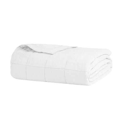 Bambury Linen Quilted Coverlet 260cm x 240cm Ivory | Queen / King