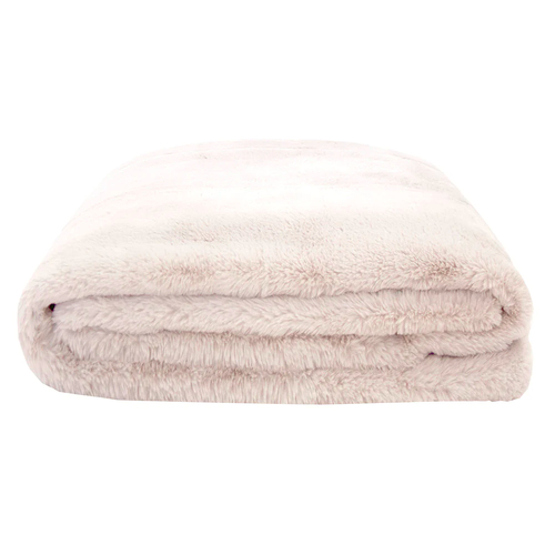 Bambury Frida Faux Fur Throw 150 x 200cm | Snow