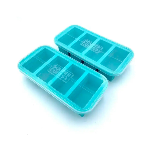 Souper Cubes 1 Cup Freezing Tray W/ Lid | Aqua 2 Pack