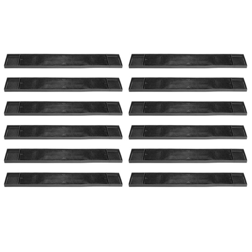 Trenton Bar Mat / Runner 610 x 83mm Black Rubber Set of 12