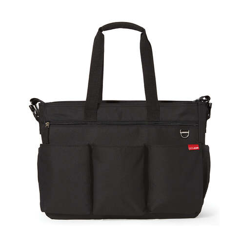 SKIP HOP DUO SIGNATURE DOUBLE NAPPY BAG W/ CHANGING PAD - BLACK