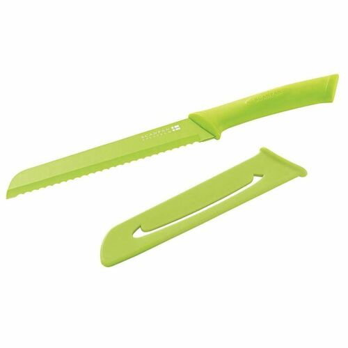 SCANPAN SPECTRUM SOFT TOUCH 18CM BREAD KNIFE W/ SHEATH | GREEN