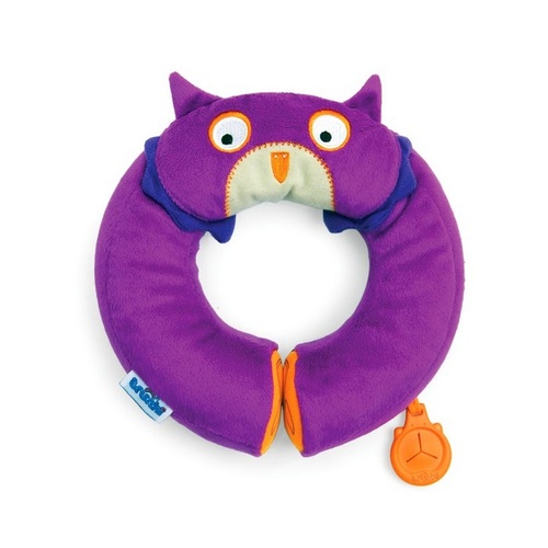 TRAVEL NECK PILLOW FOR KIDS AGE 2+ OLLIE OWL PURPLE YONDI FROM TRUNKI