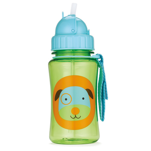 ZOO BPA FREE STRAW DRINK BOTTLE - DOG SKIPHOP *AUS STOCK GENUINE & AUTHENTIC*