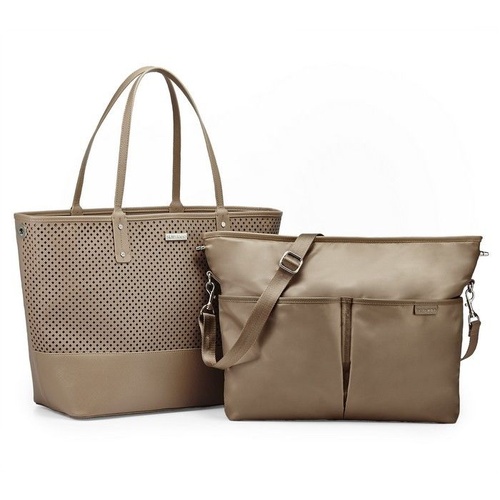 NEW SKIPHOP DUET 2 IN 1 TOTE NAPPY DIAPER BABY SKIP HOP BAG - TAUPE  SAVE !