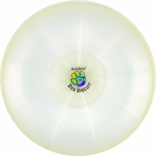 NITE IZE DOG DISCUIT MULTI COLOURED LED FLYING FRISBIE GLOW NIGHT-DISCO FFDD07R8