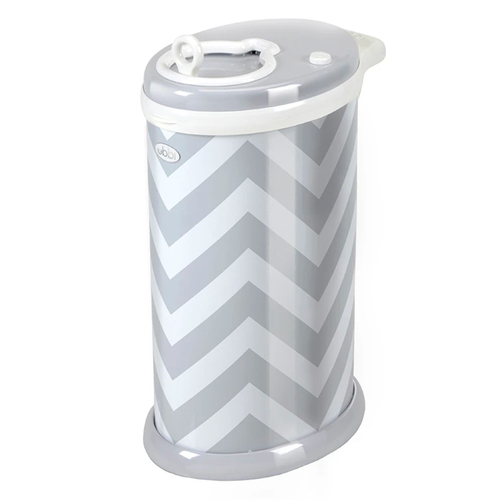 NEW UBBI NAPPY DIAPER PAIL BIN ECO FRIENDLY - GREY CHEVRON COLOUR