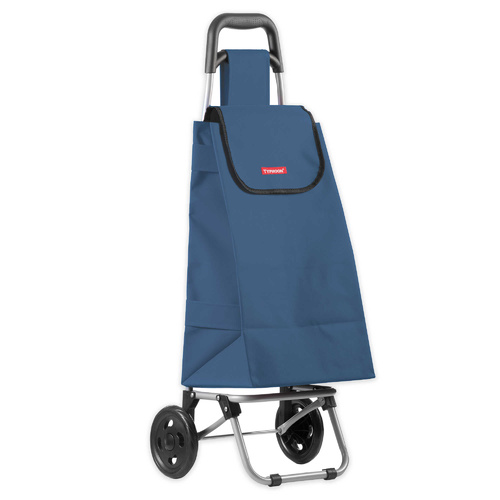 TYPHOON SHOPPING GROCERY TROLLEY W/ WHEELS CART FOLDABLE BAG NAVY