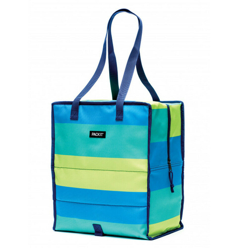 PACKIT FREEZABLE GROCERY SHOPPING COOLER BAG | FRESH STRIPE 