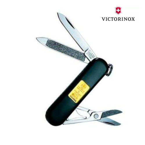 New Victorinox Swiss Army Classic 1 Gram Gold Ingot Multi Pocket Tool - Black 