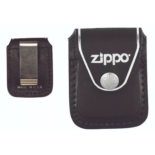 Zippo Black Leather Pouch with Clip