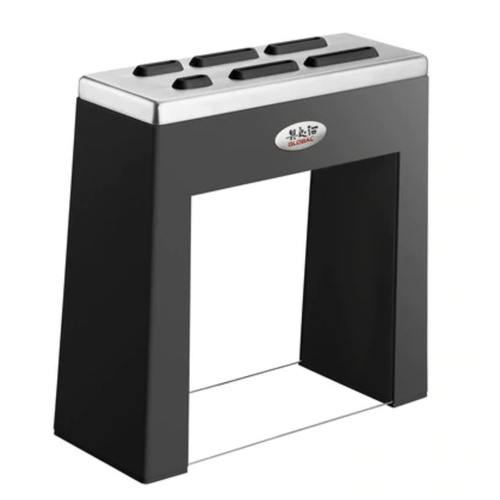 *NEW GLOBAL KABUTO BLACK 6 SLOT KNIFE BLOCK - EMPTY (NO KNIVES)