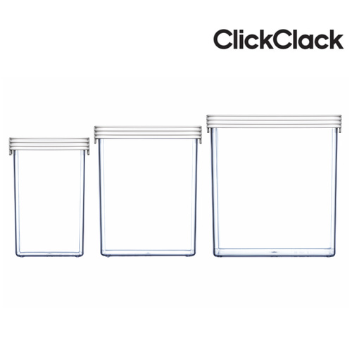 NEW CLICKCLACK 3pc AIR TIGHT BASIC LARGE BOX SET 3 PIECE