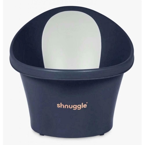Shnuggle Baby Bath w/ Backrest & Bum Bump Support & Plug | Navy
