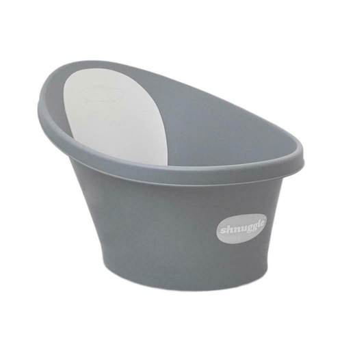 Shnuggle Baby Bath w/ Backrest & Bum Bump Support & Plug | Slate Grey
