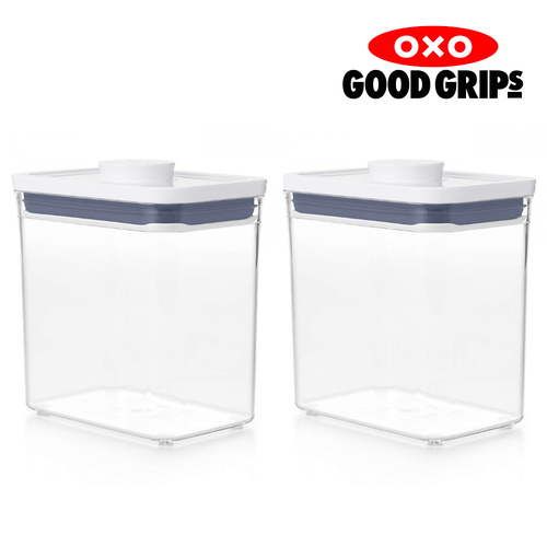 OXO Good Grips Pop 2.0 Rectangle Short Container 1.6L | Set of 2