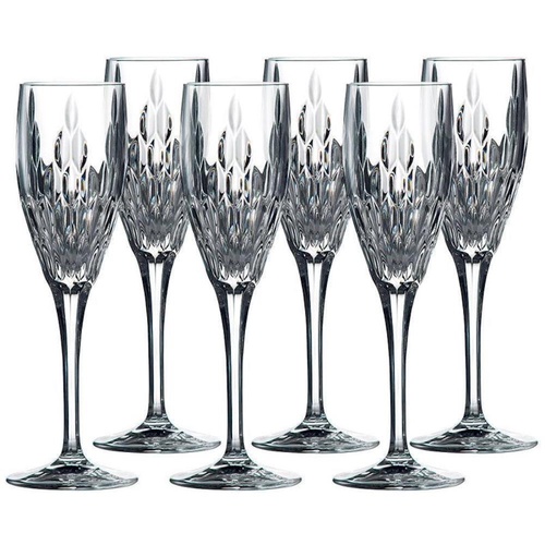 ROYAL DOULTON RETRO CRYSTAL STEMWARE CHAMPAGNE FLUTE 150ML | SET OF 6 GLASSES
