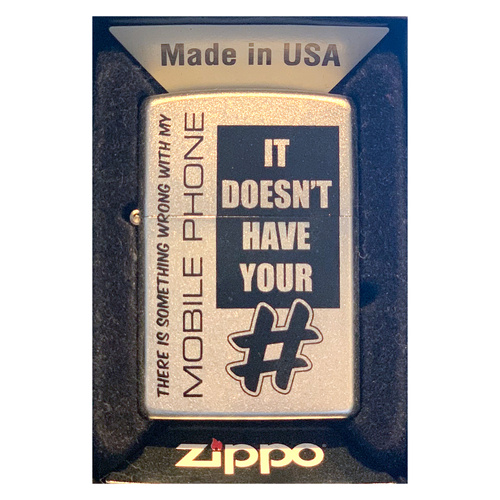 ZIPPO THERE IS SOMETHING WRONG SATIN CHROME FINISH CIGAR CIGARETTE LIGHTER