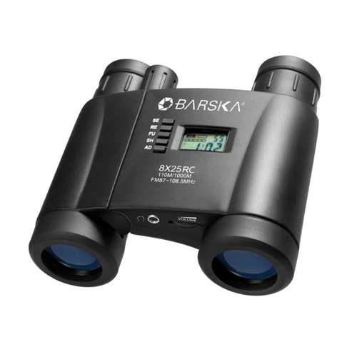 BARSKA 8 X 25 MATRIX BINOCULARS WITH RADIO AND CLOCK FUNCTIONS