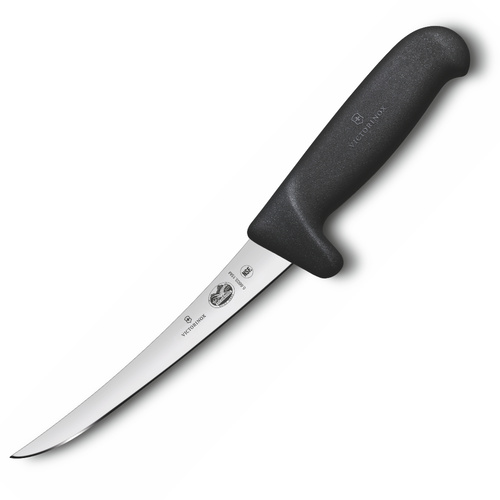 Victorinox Fibrox Curved Narrow Butcher Boning 15cm Knife 5.6603.15M Black