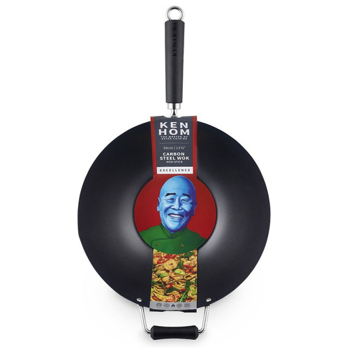 Ken Hom Excellence Non Stick Carbon Steel Wok 35cm 