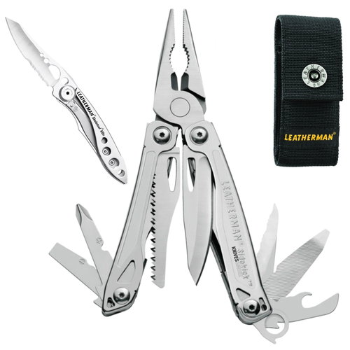 Leatherman Sidekick Stainless Multi-Tool + Sheath + Skeletool KB