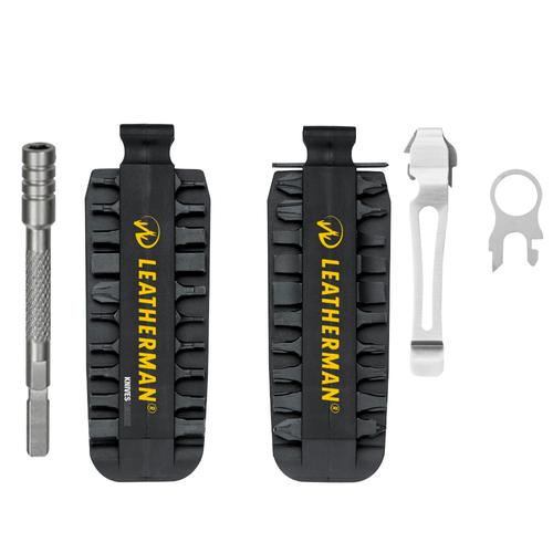 LEATHERMAN BIT KIT & POCKET CLIP & LANYARD RING + BIT DRIVER EXTENDER STAINLESS