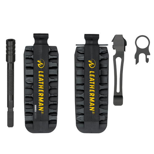 LEATHERMAN BIT KIT & POCKET CLIP & LANYARD RING + BIT DRIVER EXTENDER BLACK