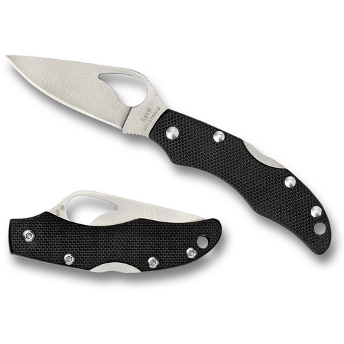 NEW SPYDERCO BYRD FINCH 2 G-10 PLAIN BLADE FOLDING KNIFE BLACK