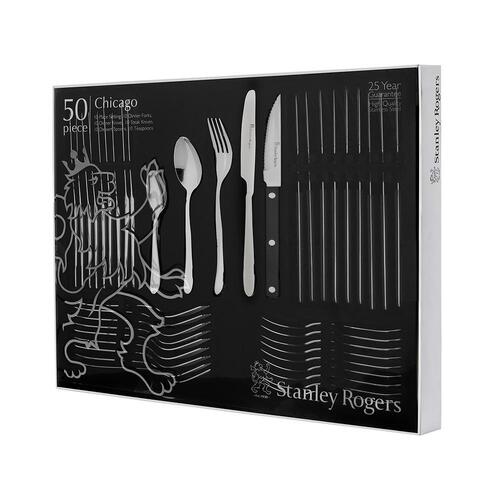 Stanley Rogers 50 Piece Chicago Stainless Steel Cutlery Set 50pc