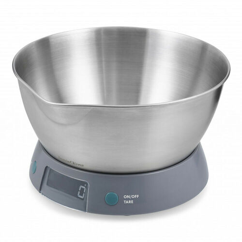 NEW JAMIE OLIVER DIGITAL 5KG KITCHEN SCALE W/ 2L STAINLESS BOWL