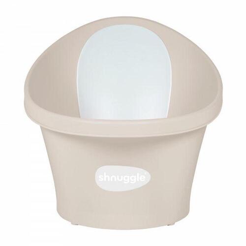 SHNUGGLE BABY BATH TUB W/ BACKREST + BUM BUMP SUPPORT + PLUG - TAUPE